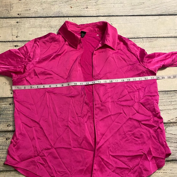 Wild fable shiny pink long sleeve shirt no buttons. XXL - Picture 5 of 7